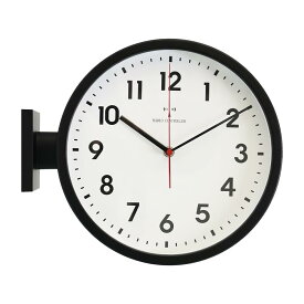 ベスタイム(BESTIME) RC296A 両面壁掛け時計 掛け時計 電波時計 黒いアルミニウム 白い文字盤 高さ32x幅28x10cm ラジオムーブメント 高増幅アンテナ搭載 キッチン リビング 玄関 ベッドルーム 居間 書斎 図書館 オフィス。