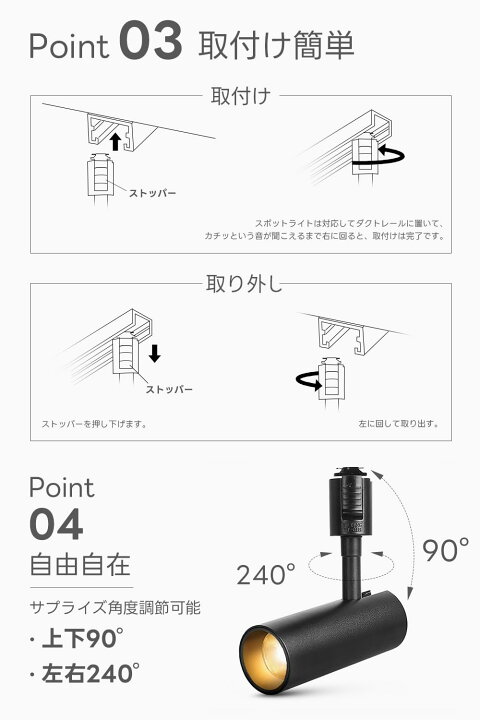 楽天市場】SPAHER ライティングレール用スポットライト LED ダクト 