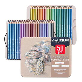 色鉛筆 メタリック 50色セット 金属色 油性 色鉛筆 プロ専用ソフト芯色鉛筆セット 子供から大人、アーティストまで理想的な塗り絵と絵画に