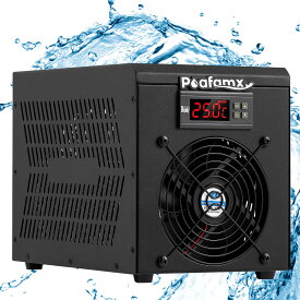 Poafamx 水槽クーラー 15-40℃調整可能 60L 冷却と加熱両用 ウォータークーラー 水冷設備 パイプとウォーターポンプ付き 小型循環式クーラー デジタル表示 恒温 低ノイズ 省エネルギー 環境保護 水耕栽培/家庭用/水族館/魚屋/養魚場/ホテル