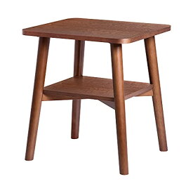 VaLaVieサイドテーブル ソファ リビングテーブル テーブル ナイトテーブル 北欧 天然木 木製 棚付 (ウォールナット)