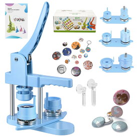 缶バッチマシーン 缶バッジマシーン 25mm 32mm 58mm 3サイズ磁吸式新型缶バッジメーカー 缶バッジ製造機 300セットバッジ素材付き新しい磁気吸着式金型 回転式ステージ 人気バッジメーカー 使用簡単 初心者向け 缶バッヂ製造機 DIYバッジマシ