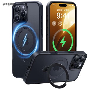 �y���������z���ϋv�X�^���h�\���zCASEKOO for iPhone 16 Pro �P�[�X�y3�{�ČRMIL�K�i �ϏՌ��^MagSafe�Ή��z�B���X�^���h �c�����đΉ� �����O�@�\ �}�b�g�d�グ �w��h�~ ���ϖh�~ ������ �X�g���b