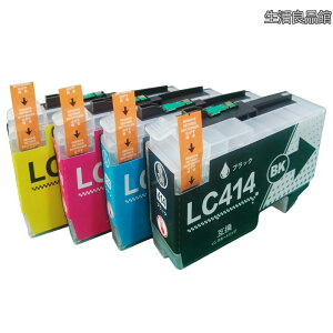 �y���������z3�N�ۏ� �u���U�[ �݊��J�[�g���b�W LC414 DCP-J1203N DCP-J1200N 4�F�Z�b�g ��(�痿) �J���[(����) �x���J���[