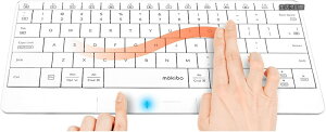�y���������zINNOPRESSO �^�b�`�p�b�h���� �}���`�f�o�C�X�Ή� Bluetooth ���C�����X�L�[�{�[�h mokibo �p��z�� (�z���C�g) MacOS/iOS/androidOS/Win�Ή� MKB316US_WH