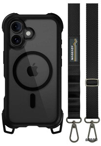 �y���������z16 �Ή� �P�[�X �V�����_�[ �X�g���b�v �t�� �N���A MagSafe �Ή� �ϏՌ� MIL�K�i �}�O�Z�[�t �X�}�z�P�[�X [ iPhone16 �A�C�t�H�� 16 �Ή� �g�уP�[�X ] iPhone 16 Case Odyssey +Strap M ���U�[�u