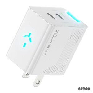 �y���������zGaN�}���[�d�� USB-C×2 PD�Ή� 2�䓯���ł��ő�43%���� �|�[�g�Ɨ����d 360°RGB���C�g �܂肽���ݎ��v���O PSE�Z�p��K�� iPhone 17/16/15 iPad MacBook Air Galaxy�Ή�