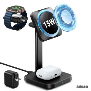 �y���������z15W 3 in 1 ���C�����X�[�d��iCryoBoost����) Apple�F��Watch�[�d��&15W Magsafe�[�d��iiPhone�p�j�X�}�z��p���C�����X�[�d�� iPhone 17e/17/16/15/14/13/12�V���[�Y�p �A�b�v���E�H�b�`AirPods 4/3/Ai
