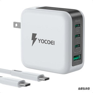 �y���������zPD�[�d�� ���E�ŏ���4�|�[�g USB�}���[�d�� (GaN PowerX +�Ǝ�iSonic�Z�p/USB-C×3 USB-A×1/�܂��ݎ� Type-C�[�d��) PD3.1/QC4.0�Ή�/PPS�K�i/PSE�Z�p��K�� 100W�P�[�u���t�� MacBook Pro iPhone16 iPad