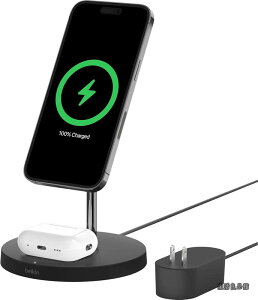 �y���������z�yVGP 2022��܁zBelkin 2 in 1 MagSafe�[�d�� �ő�15W�����[�d ���C�����X�[�d�� MagSafe�����F�� iPhone17 16�`12/ AirPods �Ή� �u���b�N WIZ010dqBK-A ��Amazon.co.jp���� �ǎ��_�E�����[�h�t��