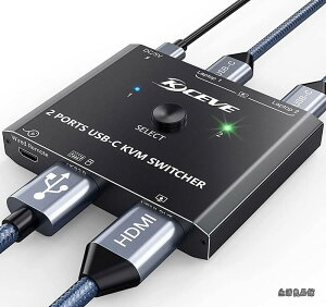�y���������z2����1�o�� USB-C to HDMI KVM�X�C�b�`�A4K@60Hz Type-C KVM�ؑ֊� HDMI�f�B�X�v���C ���j�^�[��2PC�ŋ��L EDID�@�\ USB�h�b�L���O���T�|�[�g Windows/MacOS�ƌ݊��������� �茳�X�C�b�`�t��