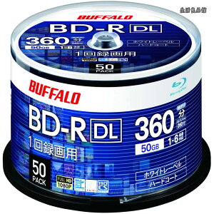 �y���������z�o�b�t�@���[ �u���[���C�f�B�X�N BD-R DL 1��^��p 50GB 50�� �X�s���h�� �Ж�2�w 1-6�{�� �y �f�B�[�K�i2016�N�����ȍ~�j ����m�F�ς� �z �z���C�g���[�x�� RO-BR50V-050PW/N