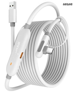�y���������z�����N�P�[�u�� �[�d�@�\�t�� Meta Quest 3S/Quest 3/Oculus Quest 2/Pico 4�ɑΉ� �Q�[��PC/Steam VR�p �y5Gbps�����f�[�^�ڍs ���ϋv�i�C�����f�ށzUSB-A 3.3 & Type C�P�[�u�� �V�тȂ���[�d