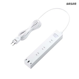 �y���������z�d���^�b�v USB�^�b�v 30W 3�|�[�g Type-C USB-A 6�� 3m �ꊇ�X�C�b�` ��]�r�t�� ���K�[�h�t�� �z���C�g ECT-3930WH