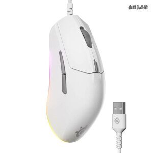�y���������z�Q�[�~���O�}�E�X �L�� �y�� ��x�� 1.35ms ���ϋv 8 500DPI ���J�j�J���X�C�b�` ���܂�h�~ PTFE(�e�t����)�\�[�� 3�]�[��RGB�C���~�l�[�V���� Rival 3 Gen 2 62516 �z���C�g