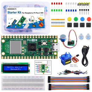 �y���������z�X�^�[�^�[�L�b�g Raspberry Pi Pico 2 W (�t��)�A�f���A�� Arm Cortex-M33 ����уf���A�� Hazard3 RISC-V �}�C�N���R���g���[���A�ڍׂȃ`���[�g���A���A159 �̃A�C�e���A9 �̃v���W�F�N