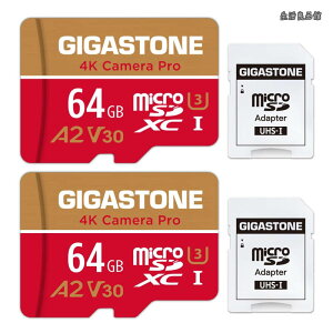 �y���������z�}�C�N��sd�J�[�h 64GB 2�Z�b�g 4K Camera Pro microSDXC UHS-I A2 V30 U3 C10 Ultra HD 4K �r�f�I�^�� Gopro �A�N�V�����J���� �X�|�[�c�J���� 95MB/s SD�A�_�v�^�[2���t��