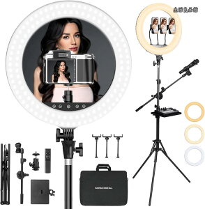 �y���������z18�C���`LED �����O���C�g ���D���C�g55W 3000K-6000K �����\ 3�̃J�����ʒu/3�F���[�h �����O���C�g �O�r 190cm�܂Œ��߉\ �B�e�Ɩ��p���C�g ���e����/YouTube������/�r�f�I�J����