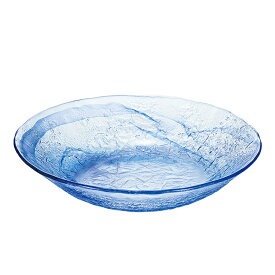 東洋佐々木ガラス 中皿 流蒼 麺皿 日本製 食洗機対応 ブルー 約φ22.8×4.5cm P-43312-F/B-JAN （ そうめん 冷やし中華 冷麺 そば 蕎麦 うどん 混ぜそば 鉢 皿 ）