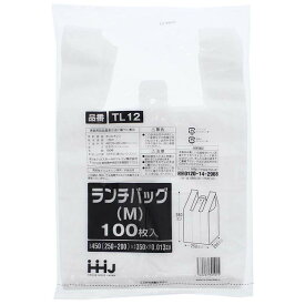 ハウスホールドジャパン レジ袋 45L ランチバック タイプ Mサイズ 白色 TL12 100枚入 ( テイクアウト 持ち帰り お弁当 弁当 ランチ エコバッグ ゴミ袋 小さめ 小さい 小 )