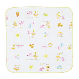 田中産業 ハンカチ マイフェアベビー メイクフレンズ ホワイト イエロー 約20×20cm 【メール便】