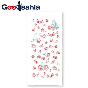 宮本 ふきん ムーミン キッチンクロス リトルミイ&ファミリー レッド 約33×70cm 06088 ( 布巾 台拭き 小さめ 長方形 薄手 抗菌 コットン キャラクター 柄 北欧 可愛い お洒落 )