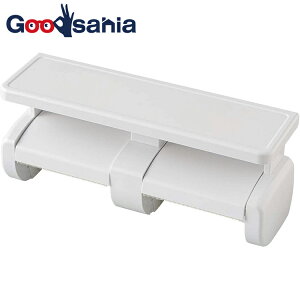 オーエ トイレットペーパーホルダー 2連 トイレペーパーホルダー 棚付 ホワイト 約14.5×33.6×10cm 81853 ( トイレットペーパーホルダー 二連 棚付き 棚つき コアレス 芯なし )