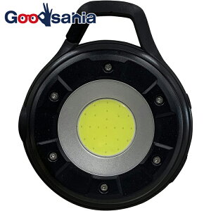 ムサシ LEDライト RITEX 充電式 マルチLEDライト 5W丸型 ブラック 約12×10×3.5cm COB-WL002 ( ライト 明るい 充電 フラッシュ 磁石 キャンプ 持ち運び )