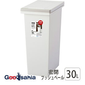 アスベル ゴミ箱 ふた付き エバンMP 密閉プッシュペール 30L 日本製 ホワイト ( ごみ箱 小さめ 30リットル 30l プッシュ式 プッシュ お洒落 キッチン 台所 生ゴミ 生ごみ リビング )