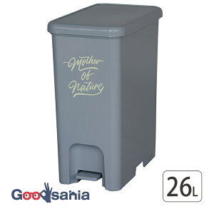 平和工業 ゴミ箱 ペダルペール 日本製 クールグレー 26L ( ごみ箱 ペダル式 26リットル 26l 26 踏む 足踏み ふた付き 袋止め 2分別 角型 縦長 長方形 軽量 室内 屋内 お洒落 )