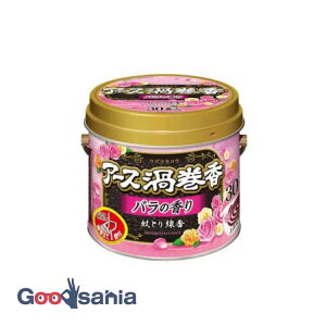 アース渦巻香 蚊取り線香 バラの香り 缶入 30巻