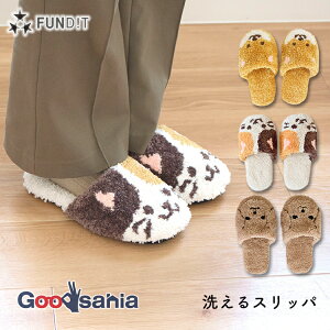 オカ トイレスリッパ ファンディットアニマル スリッパ 約23〜25cm ( トイレスリッパ トイレ リビング 洗える かわいい もこもこ ふわふわ 動物 洗えるスリッパ 洗濯 丸洗い 清潔 綺麗 衛生的 )
