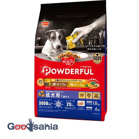 日本ペットフード ビューティープロ ドッグ パウダフル 成犬用 ビーフ味・チーズ味パウダー付き 1.8kg (300g×6袋)