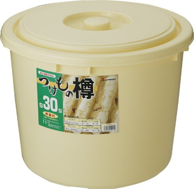 楽天市場】リス 漬物樽 押し蓋付き S 30型 日本製 アイボリー 高さ32.7 