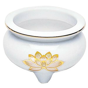 マルエス 白上金ハス香炉 3.0寸