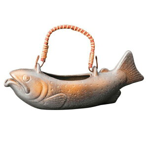 宗峰窯 陶器 酒器 荒黒 イワナ 骨酒 大 650cc -(359-38-313)