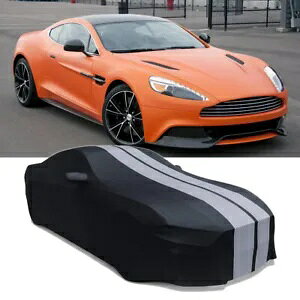 TeԃJo[hoO[XgCvAXg}[eB@LbVB[Wp Satin Car Cover Indoor Dust Proof Gray-Stripe For Aston Martin Vanquish Virage