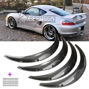 35�C���` �|���V�F �{�N�X�^�[ �P�C�}�� �t�F���_�[ �t���A ���C�h�{�f�B �A�[�` �}�b�h�K�[�h �J�[�{�����b�N�p 35" For Porsche Boxster Cayman Fender Flares Widebody Arch Mudguard CARBON Look