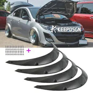 35 C` J[{ bN I[o[ tF_[ tA zC[ GNXg Ch{fB Lbg }c_ 3 Speed3 p 35" Carbon Look Over Fender Flares Wheel Extra Widebody Kit For Mazda 3 Speed3