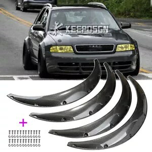 4x AEfB A4 S4 A5 S5 tF_[tACh{fBzC[A[`}bhK[hJ[{bN 4x For Audi A4 S4 A5 S5 Fender Flares Widebody Wheel Arches Mudguard CARBON Look