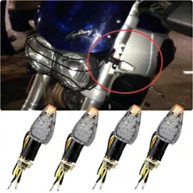 4x 12V オートバイネイキッドスポーツミニターンシグナルライトアンバーランプホンダビューエル用 4x 12V Motorcycle Naked Sport Mini Turn Signals Light Amber Lamp For Honda Buell
