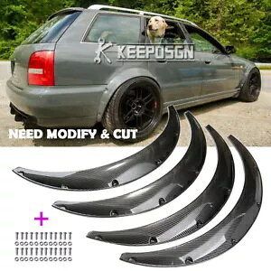 4x AEfB A4 B6 S4 B8 tF_[tACh{fBzC[A[`}bhK[hJ[{bN 4x For Audi A4 B6 S4 B8 Fender Flares Widebody Wheel Arches Mudguard CARBON Look