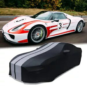 �T�e���ԃJ�o�[�����X�N���b�`�h�o�O���[�X�g���C�v�|���V�F 918 �X�p�C�_�[ Satin Car Cover Indoor Scratch Dust Proof Gray-Stripe For Porsche 918 Spyder �y���s�A���i�z