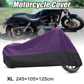 XL パープル ブラック オートバイ カバー ハーレー ダイナ ファット FXDF ストリート グライド用 XL Purple Black Motorcycle Cover for Harley Dyna Fat FXDF Street Glide