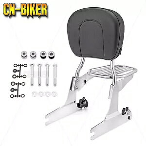 obNXg V[V[o[ וbN & hbLOt n[[ \teC fbNX t@bg{[Cp Backrest Sissy Bar w/Luggage Rack & Docking For Harley Softail Deluxe Fat Boy