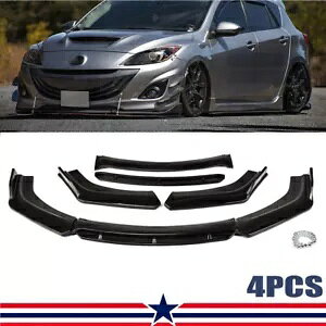 �}�c�_ 3 5 2004-2021 �t�����g�o���p�[���b�v�X�|�C���[�X�v���b�^�[�{�f�B�L�b�g�O���X�u���b�N For Mazda 3 5 2004-2021 Front Bumper Lip Spoiler Splitter Body Kit Gloss Black