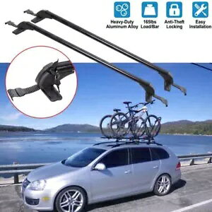 VW WFb^ St Z_p 43.3 "gbv [t bN NXo[ וLA bNt For VW Jetta Golf Sedan 43.3" Top Roof Rack Cross Bar Luggage Carrier w/ Lock