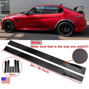 2 [g 78.7 "J[{t@Co[At@IWA 17-22 TChXJ[gXvb^[GNXeV 2M 78.7" Carbon Fiber For Alfa Romeo Giulia 17-22 Side Skirts Splitter Extension