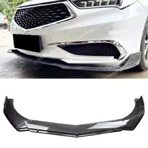 AL TLX ILX tgop[bvX|C[Xvb^[{fBLbgJ[{t@Co[bN For Acura TLX ILX Front Bumper Lip Spoiler Splitter Body Kit Carbon Fiber Look