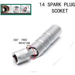 14mm 3/8�C���`�h���C�u���C�����E�H�u���X�p�[�N�v���O�X���[�u�\�P�b�g���O���c�[�� 14mm 3/8 Drive Magnetic Thin Wall Wobble Spark Plug Sleeve Socket Removal Tool �y���s�A���i�z